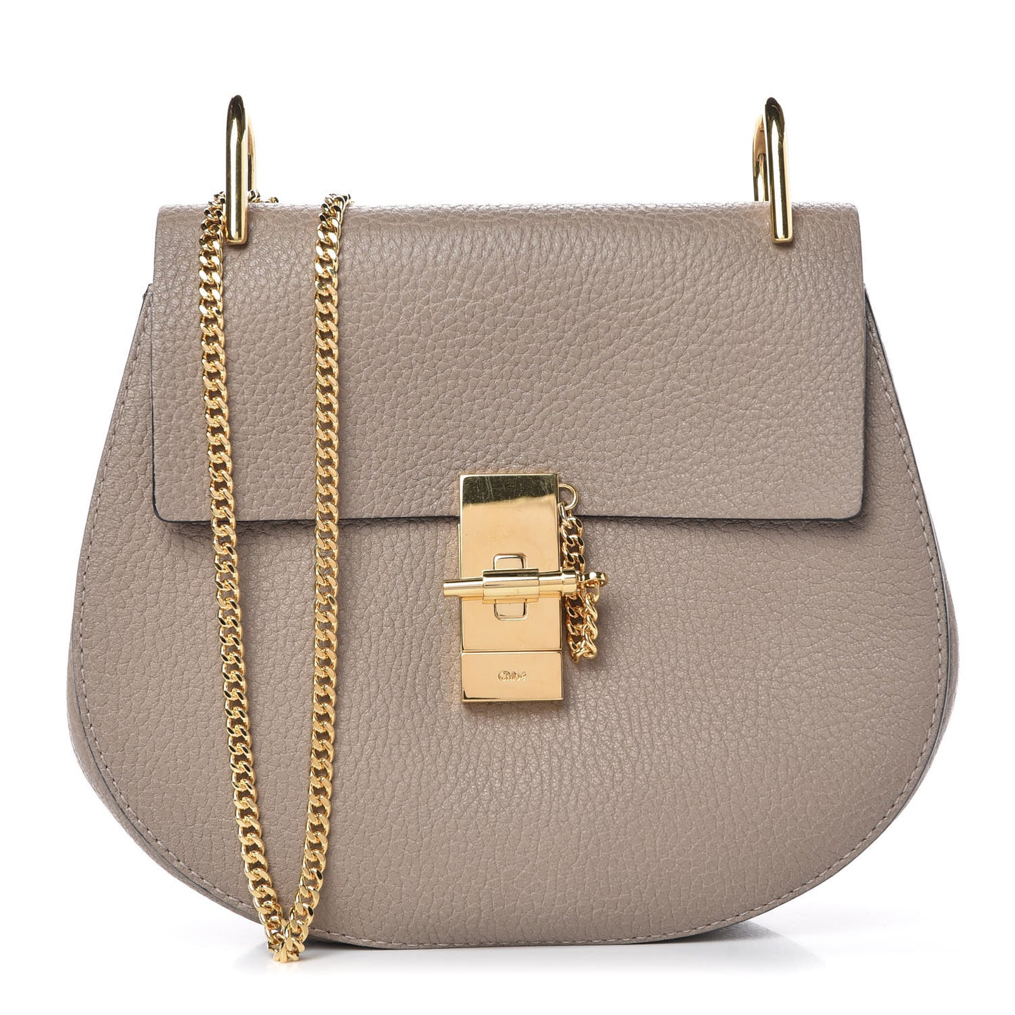 Grained Lambskin Drew Shoulder Bag Motty Grey