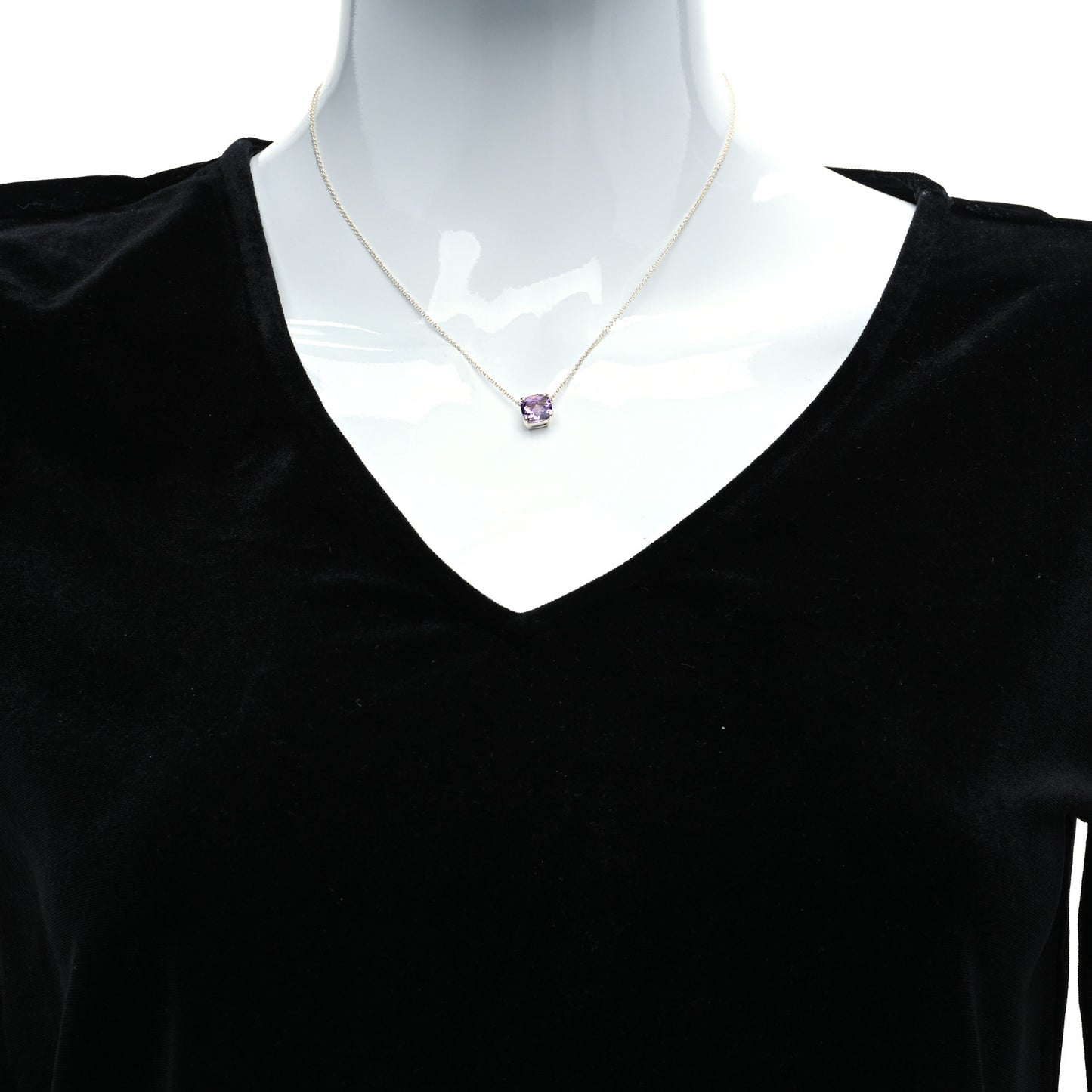 Sterling Silver Amethyst Sparklers Pendant Necklace
