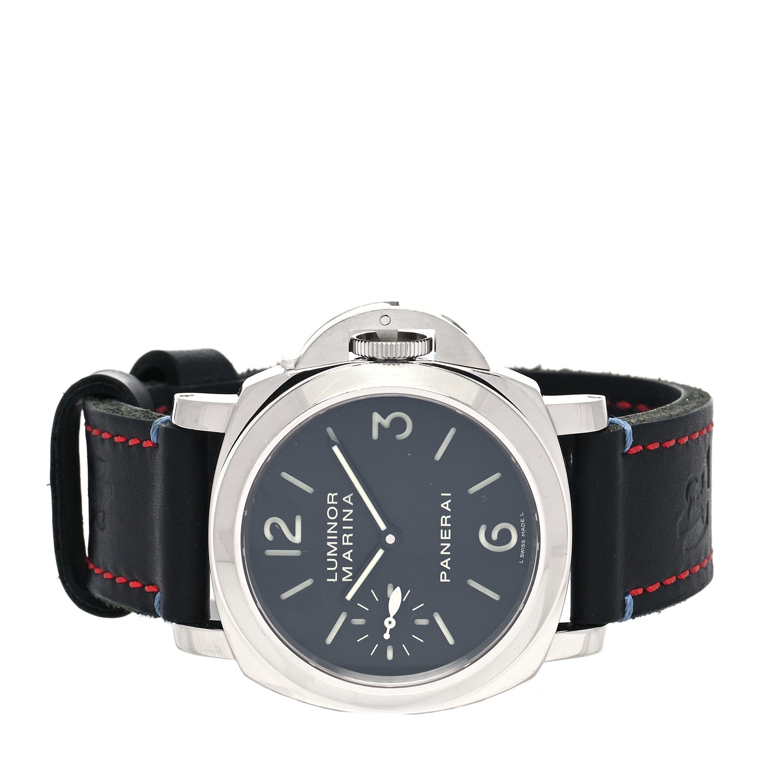 Panerai Stainless Steel Calfskin 44mm Luminor Marina Manual Winding Watch Black PAM00111 2 of 6