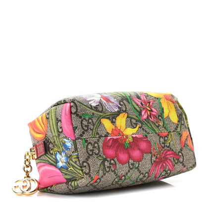 Gucci Soft GG Supreme Monogram Flora Calfskin Small Ophidia Cosmetic Case Beige Ebony Multicolor Rosso 4 of 8