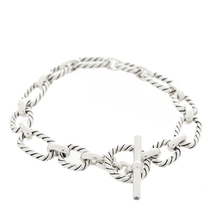 David Yurman Sterling Silver Blue Sapphire 9.5mm Cushion Link Bracelet 2 of 3