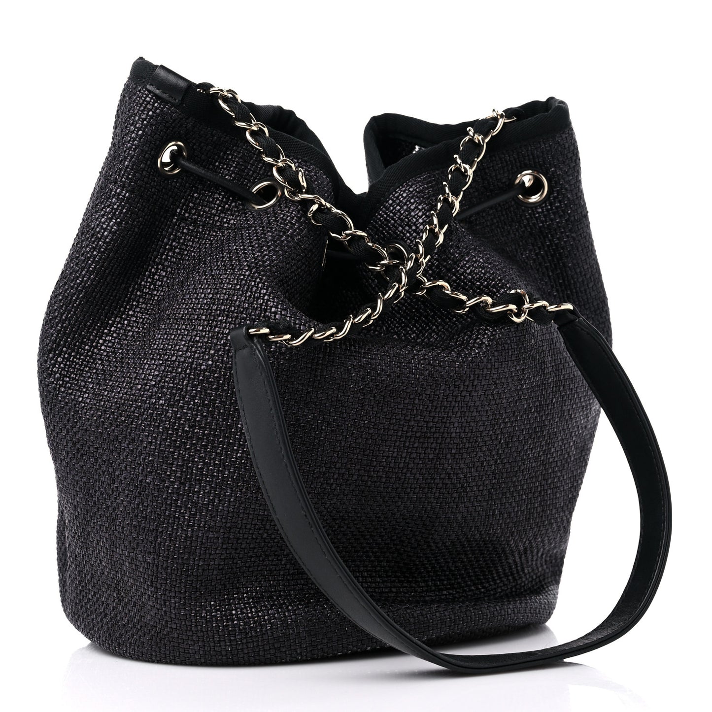 Mixed Fibers Deauville Drawstring Bag Black