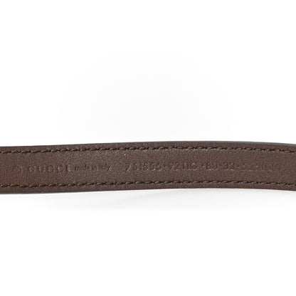 Gucci GG Supreme Monogram Plutone Calfskin Interlocking G Buckle 15mm Belt 80 32 Beige Ebony New Acero 3 of 4