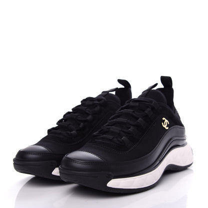 Chanel Velvet Calfskin Mixed Fibers CC Sneakers 37 Black 3 of 11