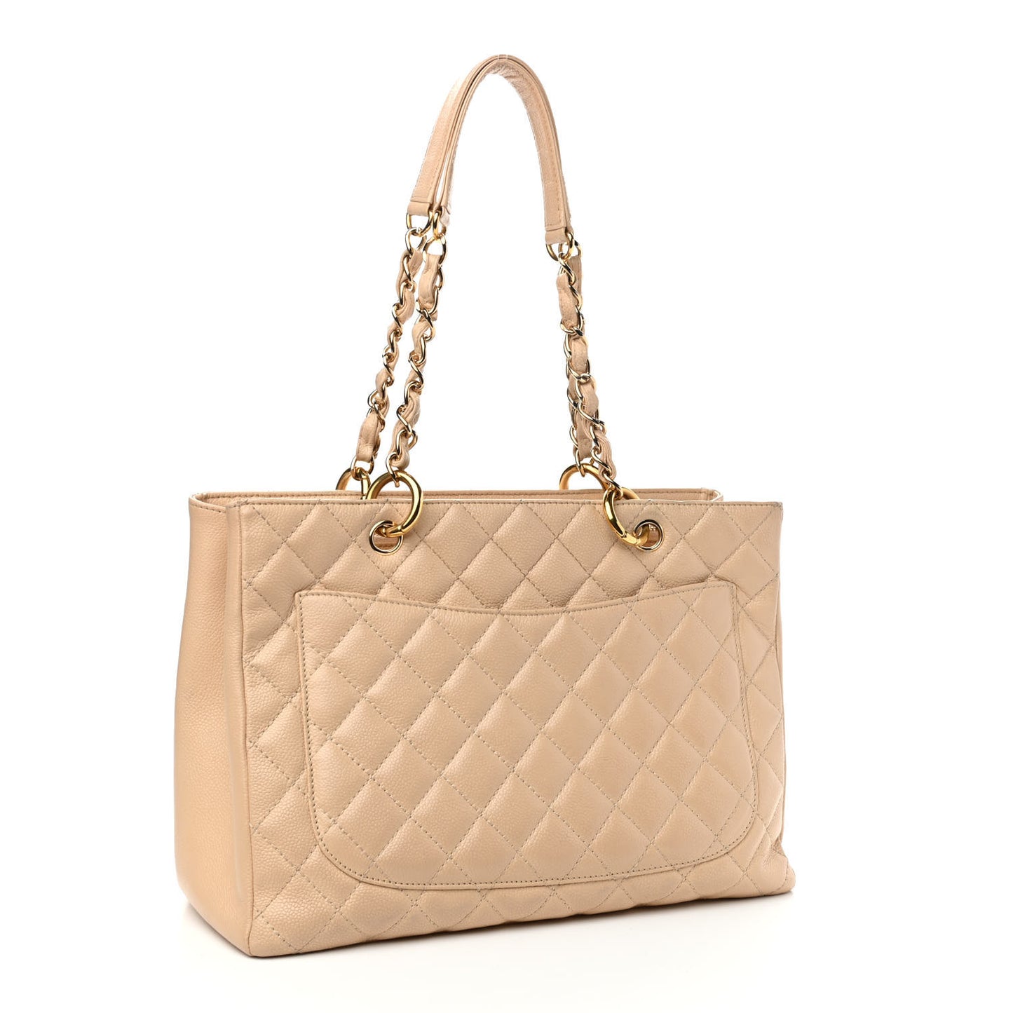 Caviar Quilted Grand Shopping Tote GST Beige Clair