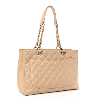 Chanel Caviar Quilted Grand Shopping Tote GST Beige Clair 3 of 15