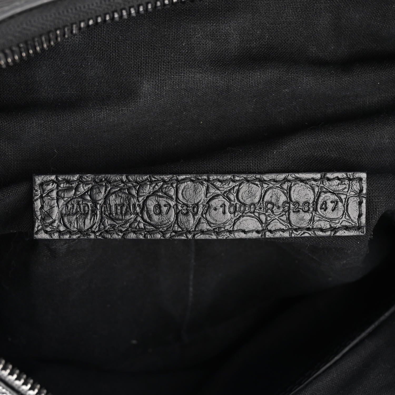 Balenciaga Extra Supple Calfskin Crocodile Embossed Monochrome Small Le Cagole Shoulder Bag Black 7 of 10