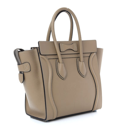 Celine Drummed Calfskin Micro Luggage Dune 3 of 10