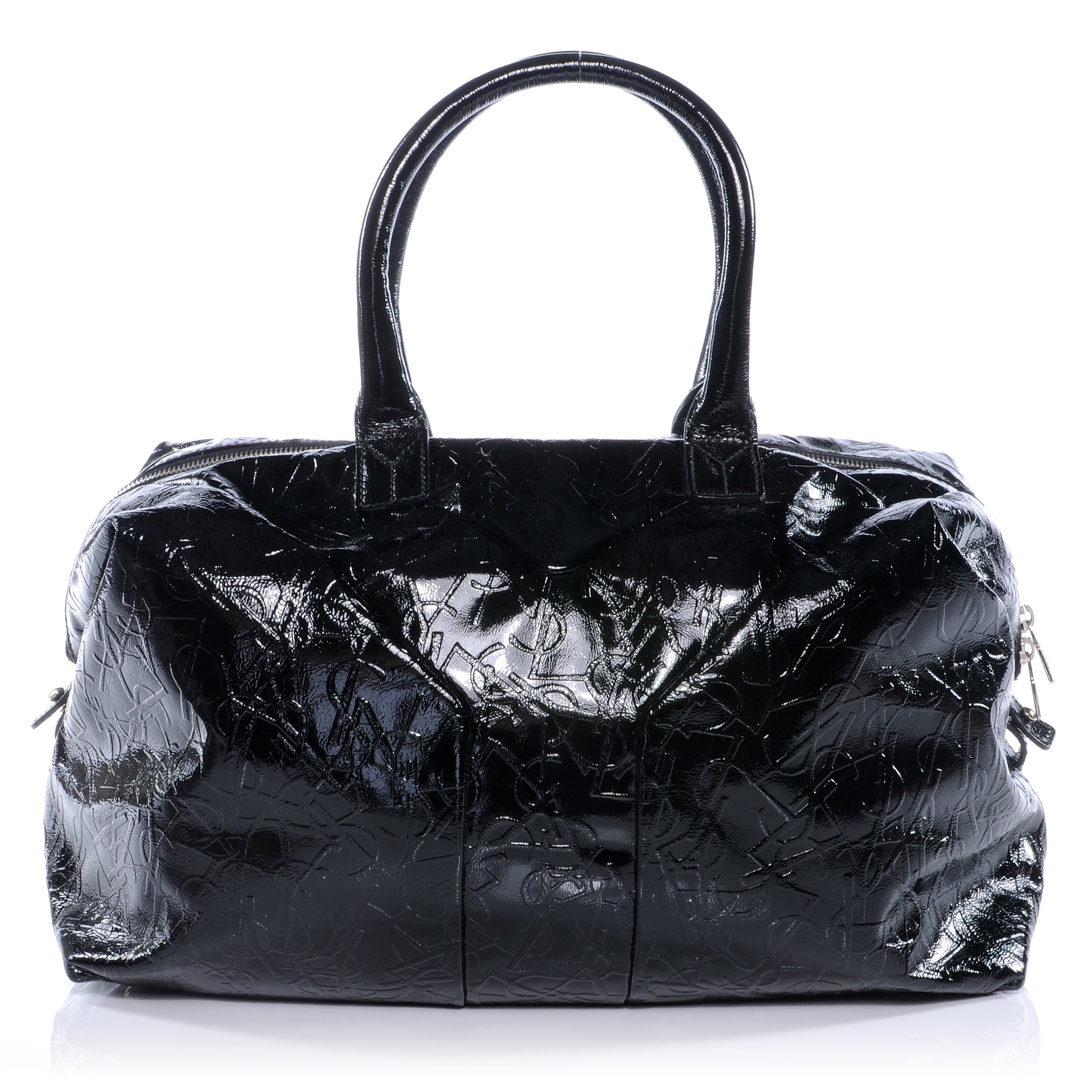 Saint Laurent Embossed Patent Medium Easy Sac Black 1 of 7
