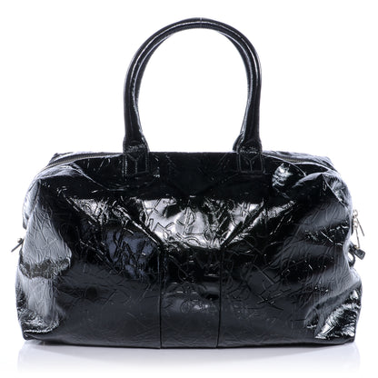 Saint Laurent Embossed Patent Medium Easy Sac Black 1 of 7