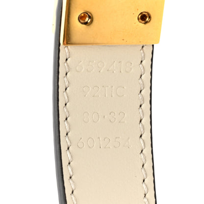 Gucci Calfskin GG Supreme Monogram Double G Reversible 20mm Belt 80 32 Acero 4 of 6