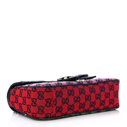 Gucci Monogram Multicolor Matelasse Diagonal Small GG Marmont Shoulder Bag Light Blue Pink Blue Green Red 4 of 14