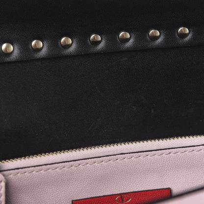 Valentino Garavani Calfskin Rockstud Side Slip Wristlet Clutch Water Rose 6 of 12