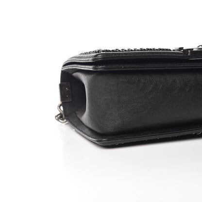 Chanel Calfskin Quilted Medium Boy Top Handle Flap Black 8 of 10