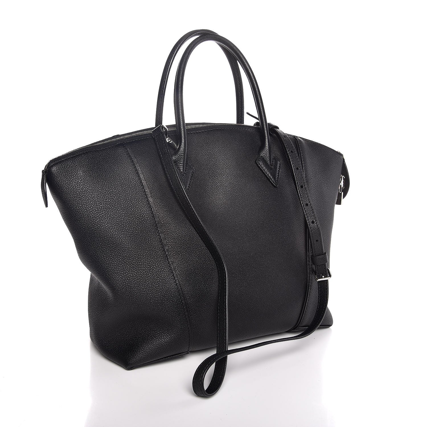 Louis Vuitton Veau Cachemire Soft Lockit MM Black 3 of 11