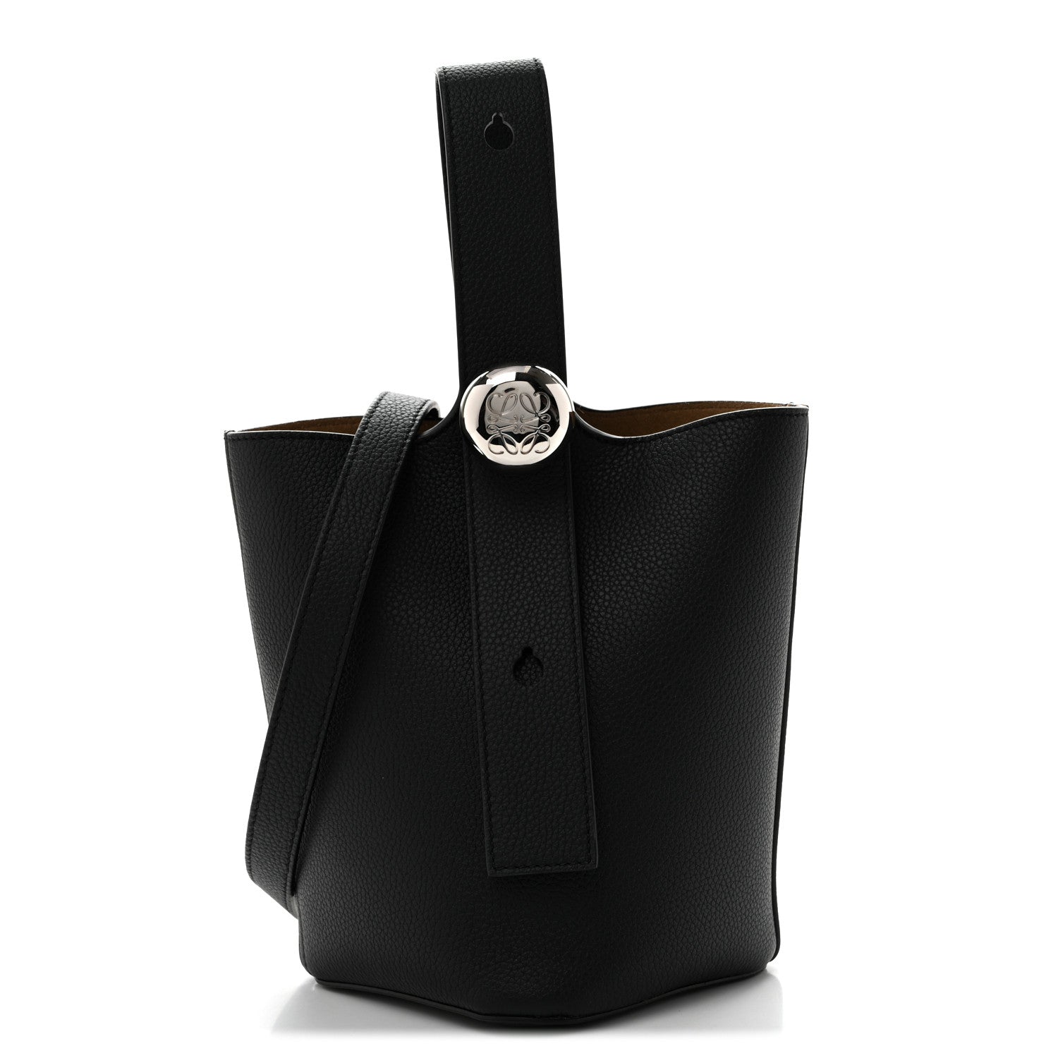 Loewe Soft Grained Calfskin Mini Pebble Bucket Bag Black 1 of 10