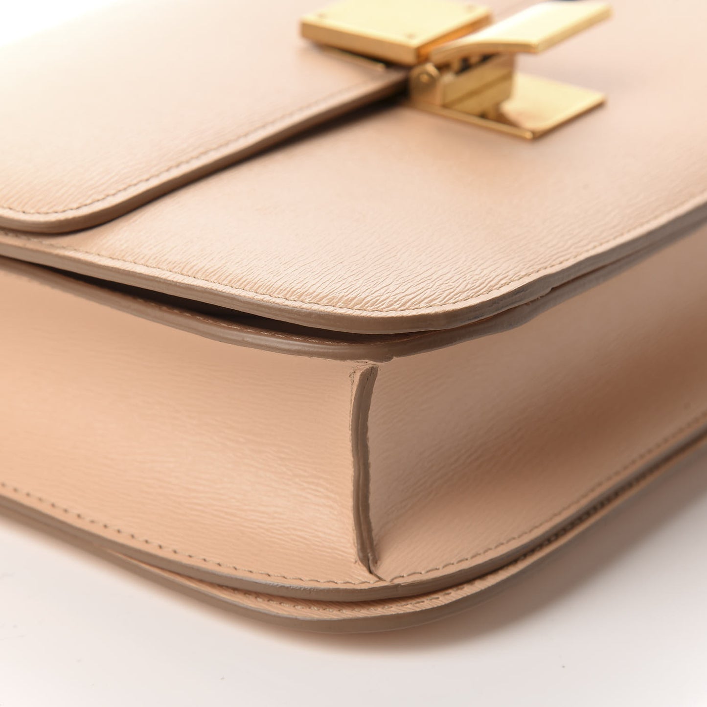 Liege Calfskin Medium Classic Box Flap Bag Nude