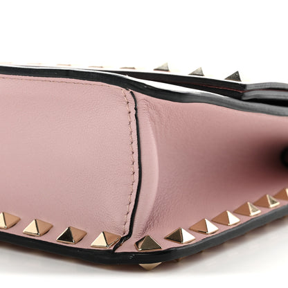 Valentino Garavani Pebble Calfskin Rockstud Side Slip Wristlet Clutch Water Rose 8 of 9