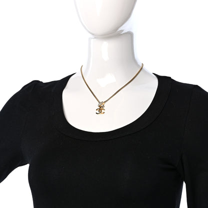 Chanel Crystal CC Pendant Necklace Gold 1 of 4