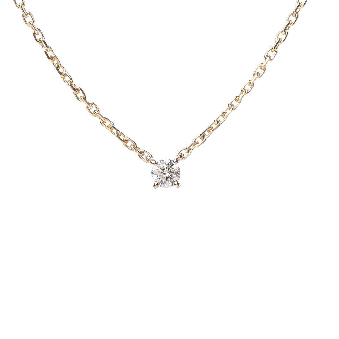 18K Yellow Gold Diamond .25ct Solitaire 1895 Pendant Necklace