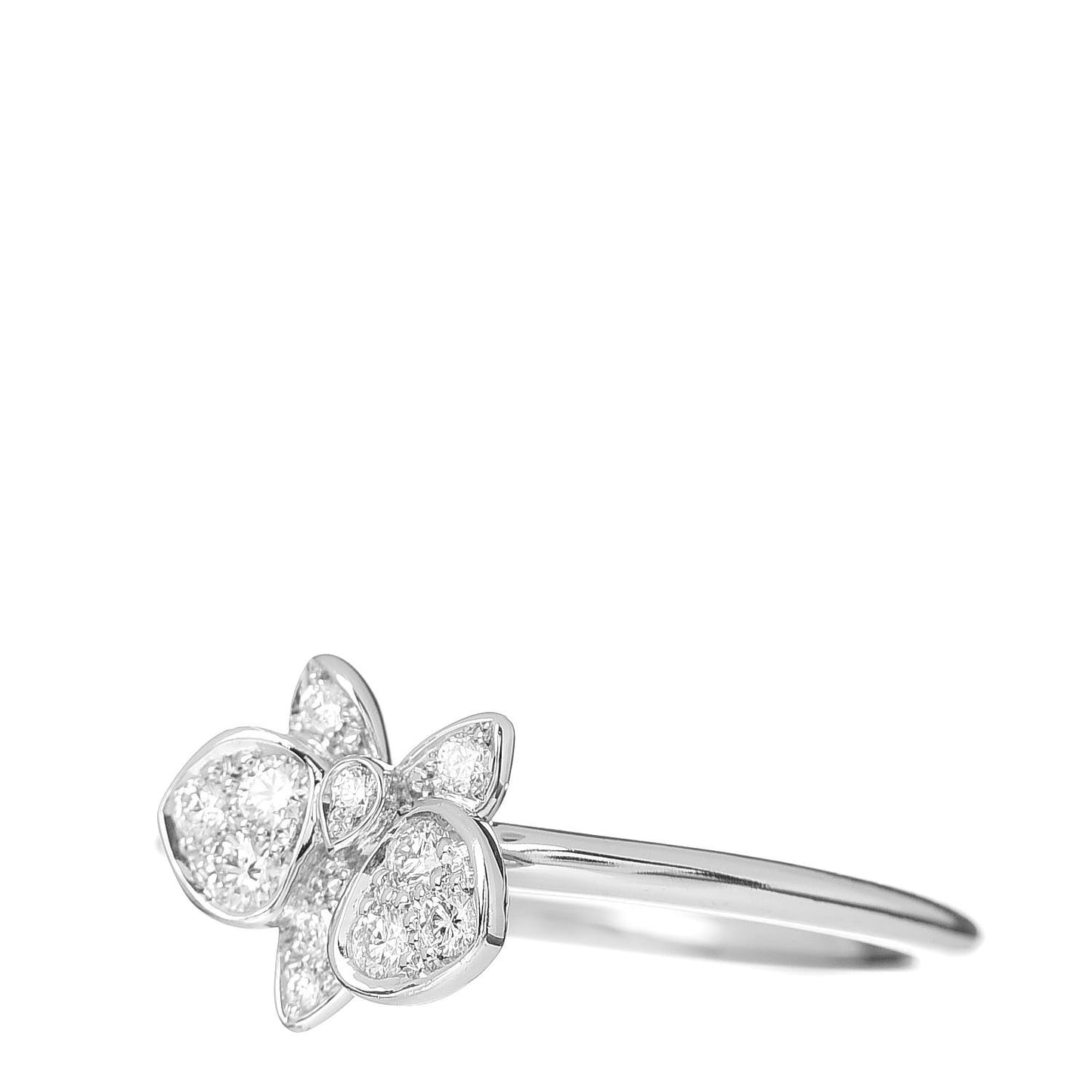 18K White Gold Diamond Caresse D'Orchidees Par Ring 52 6