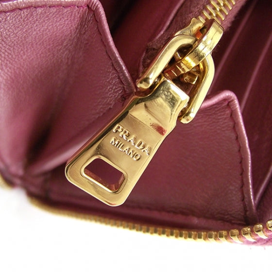 Prada Spazzolato Zip Wallet Pink 11 of 12