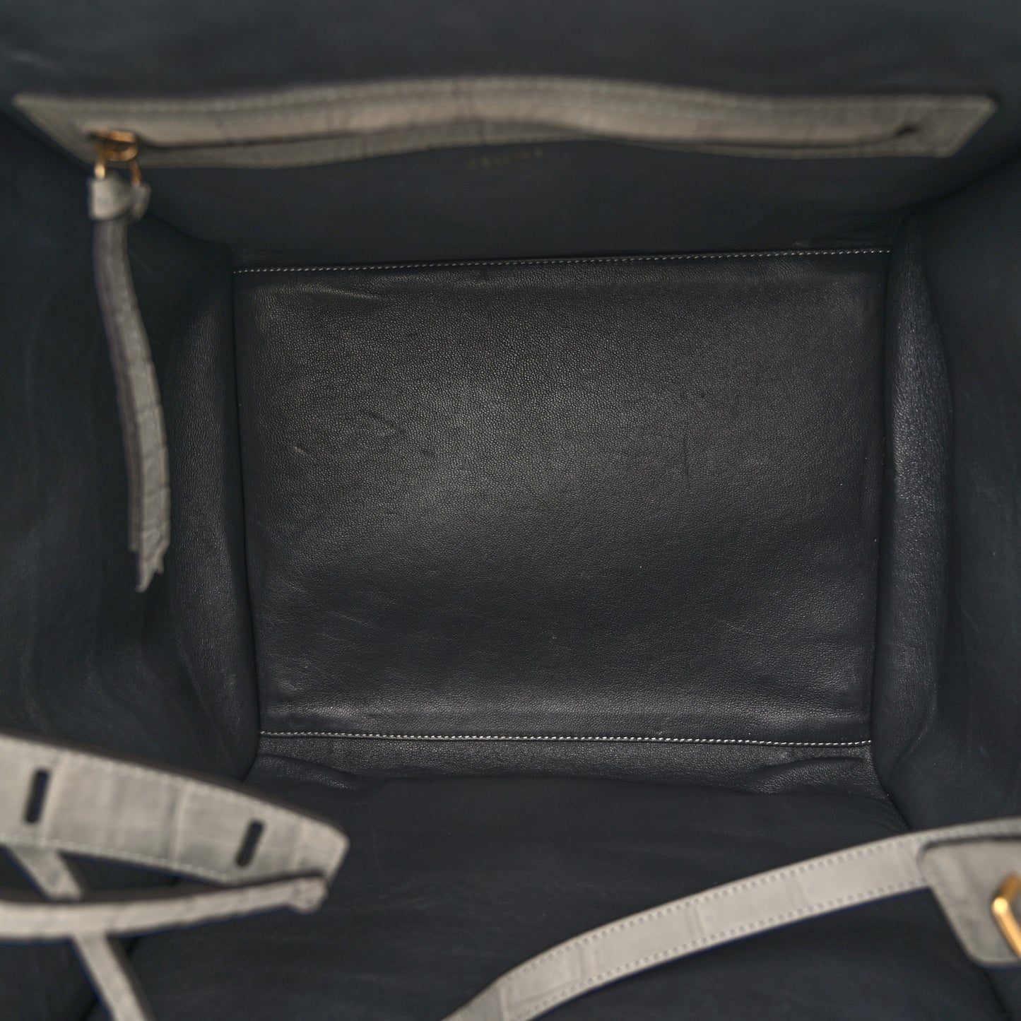 Crocodile Embossed Nubuck Large Phantom Luggage Grey