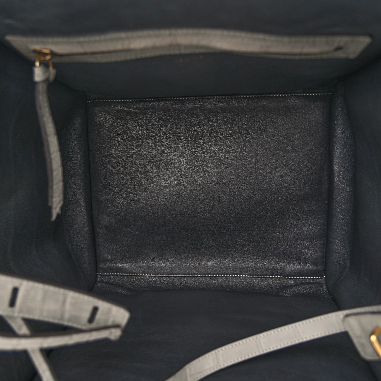 Celine Crocodile Embossed Nubuck Large Phantom Luggage Grey 5 of 10