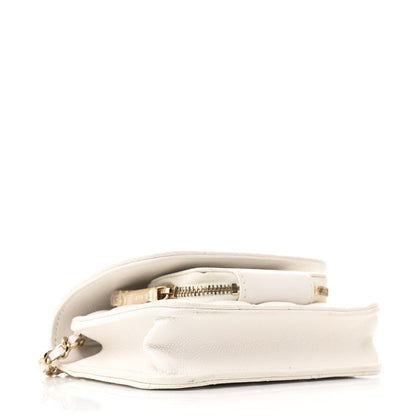 Chanel Caviar Quilted Business Affinity Clutch With Chain Flap White 3 of 10