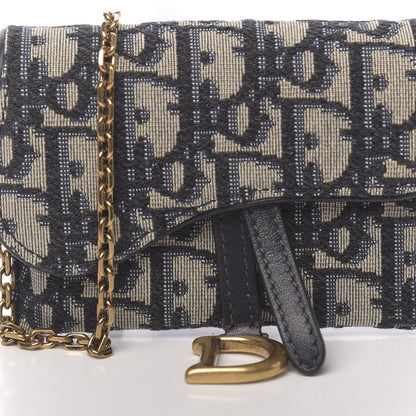 Christian Dior Oblique Nano Saddle Chain Pouch Blue 10 of 11