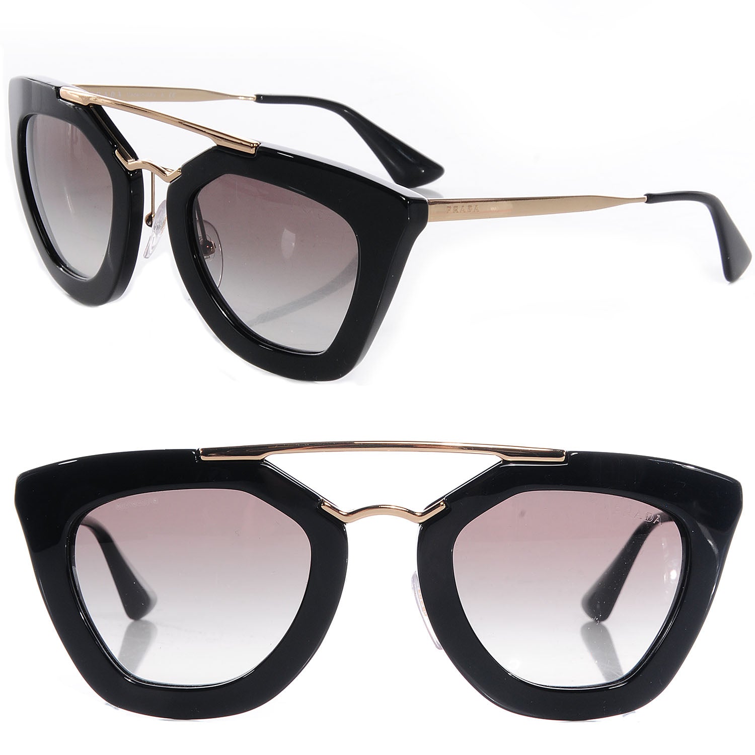 Prada Acetate Cinema Sunglasses SPR 09Q Black 1 of 5