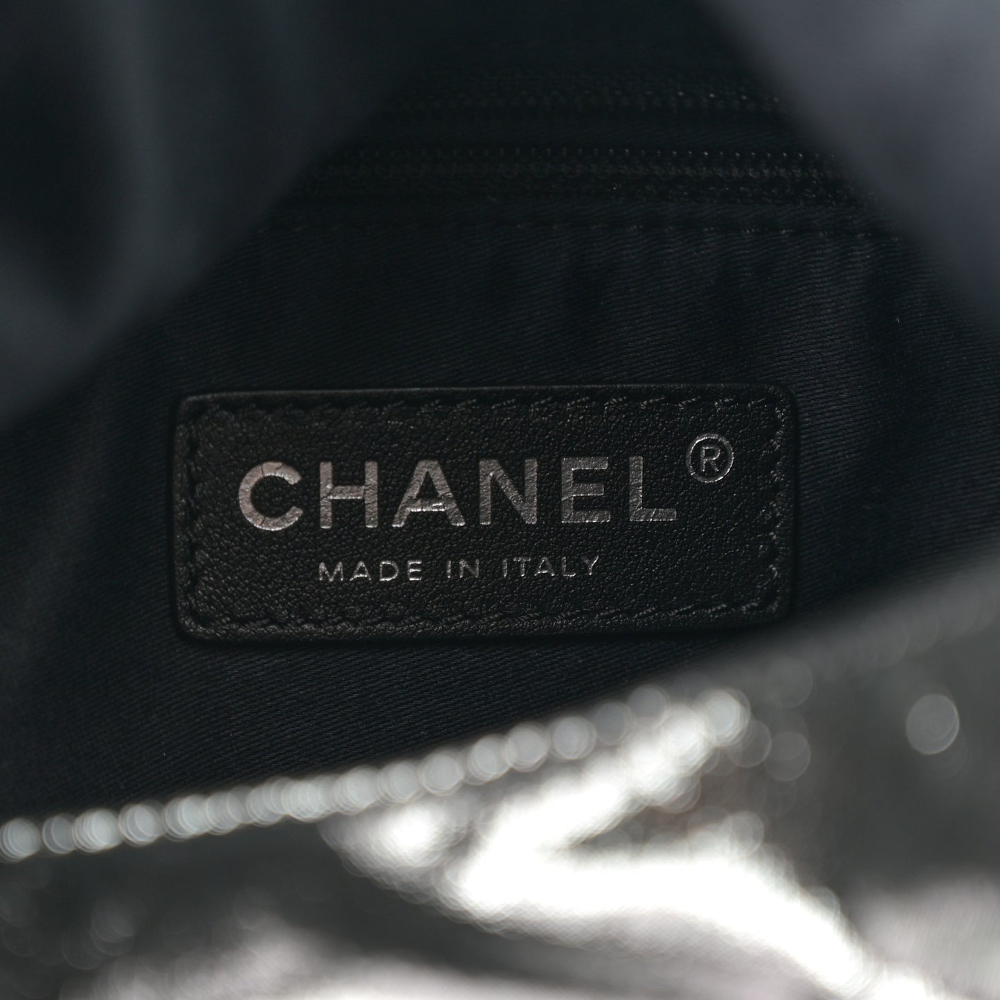 Iridescent Calfskin Backpack Is Back Dark Grey