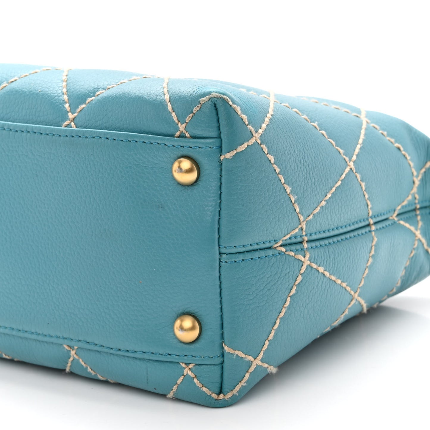 Calfskin Wild Stitch Surpique Hobo Blue