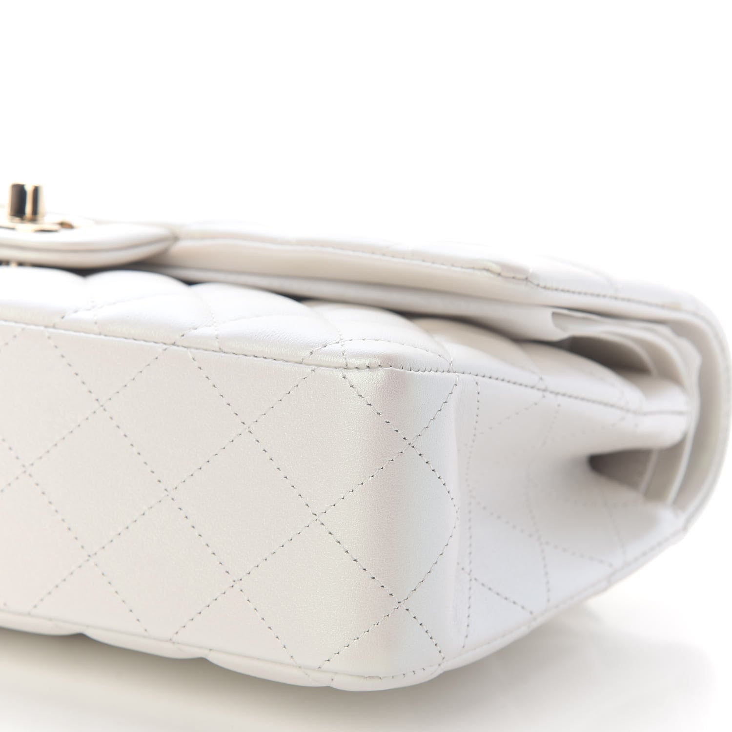 Chanel Iridescent Calfskin Quilted Medium Double Flap White 6 of 9