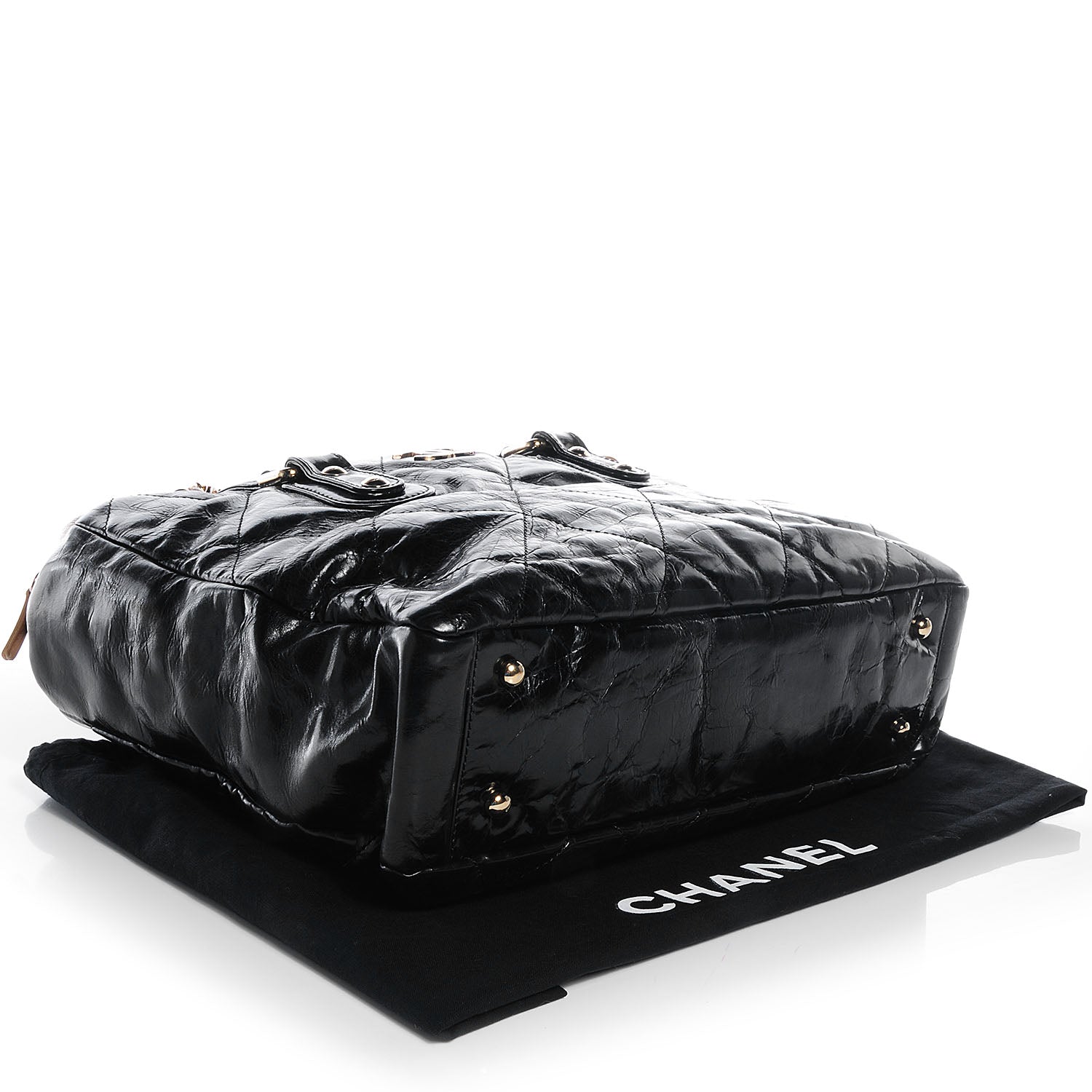 Chanel Glazed Calfskin and Lambskin Portobello Tote Black Beige 4 of 7