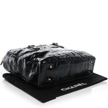 Chanel Glazed Calfskin and Lambskin Portobello Tote Black Beige 4 of 7