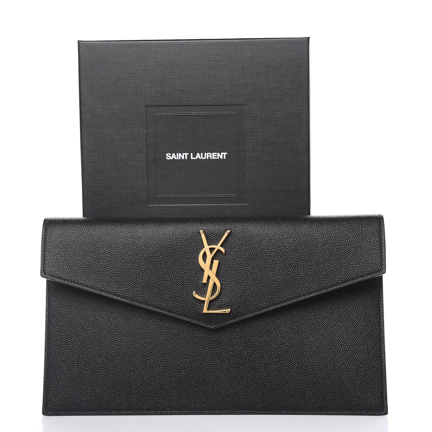 Saint Laurent Grain De Poudre Uptown Pouch Black 7 of 7