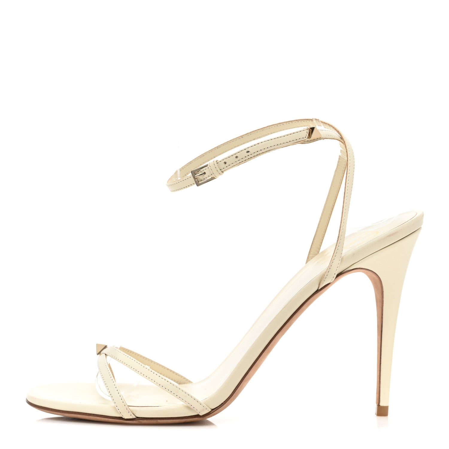 Valentino Garavani Calfskin Strappy Ankle Strap Sandals 39 White 1 of 11