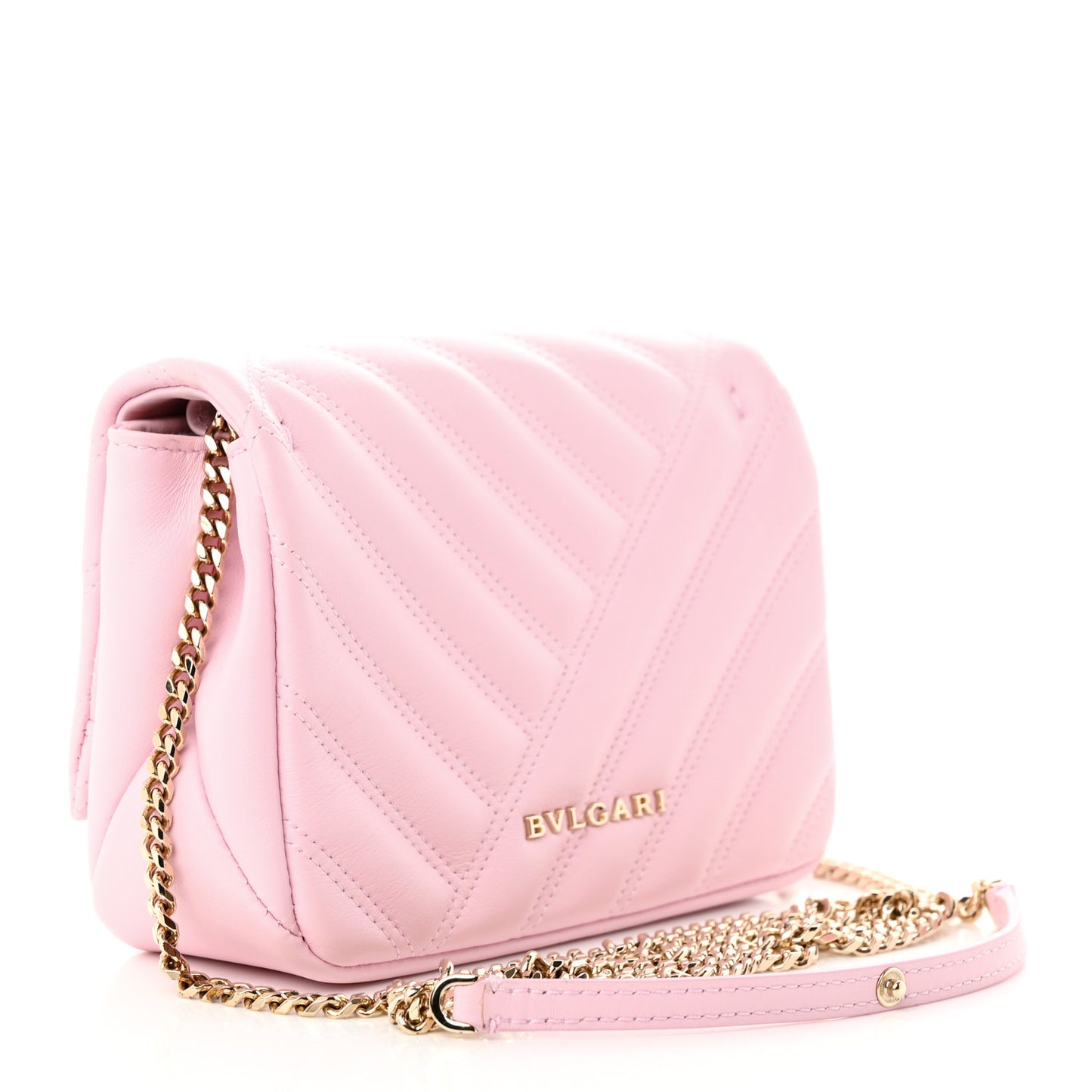 Calfskin Matelasse Serpenti Cabochon Shoulder Bag Pink