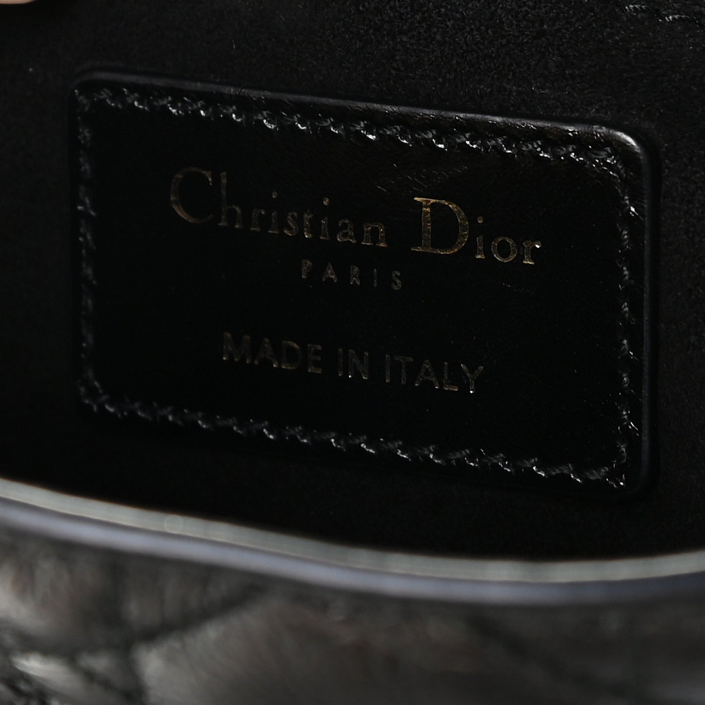 Crinkled Patent Cannage Small Lucky Badges My Lady Dior Black