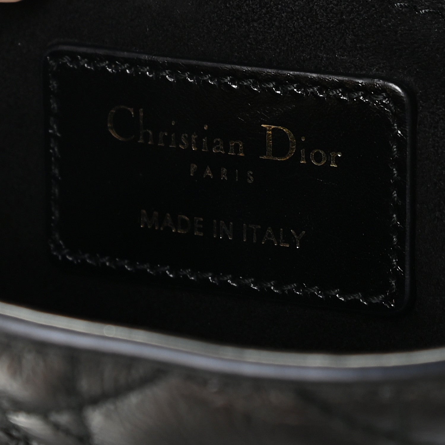 Christian Dior Crinkled Patent Cannage Small Lucky Badges My Lady Dior Black 8 of 12