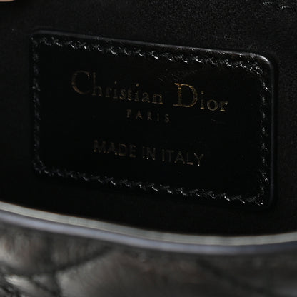 Christian Dior Crinkled Patent Cannage Small Lucky Badges My Lady Dior Black 8 of 12