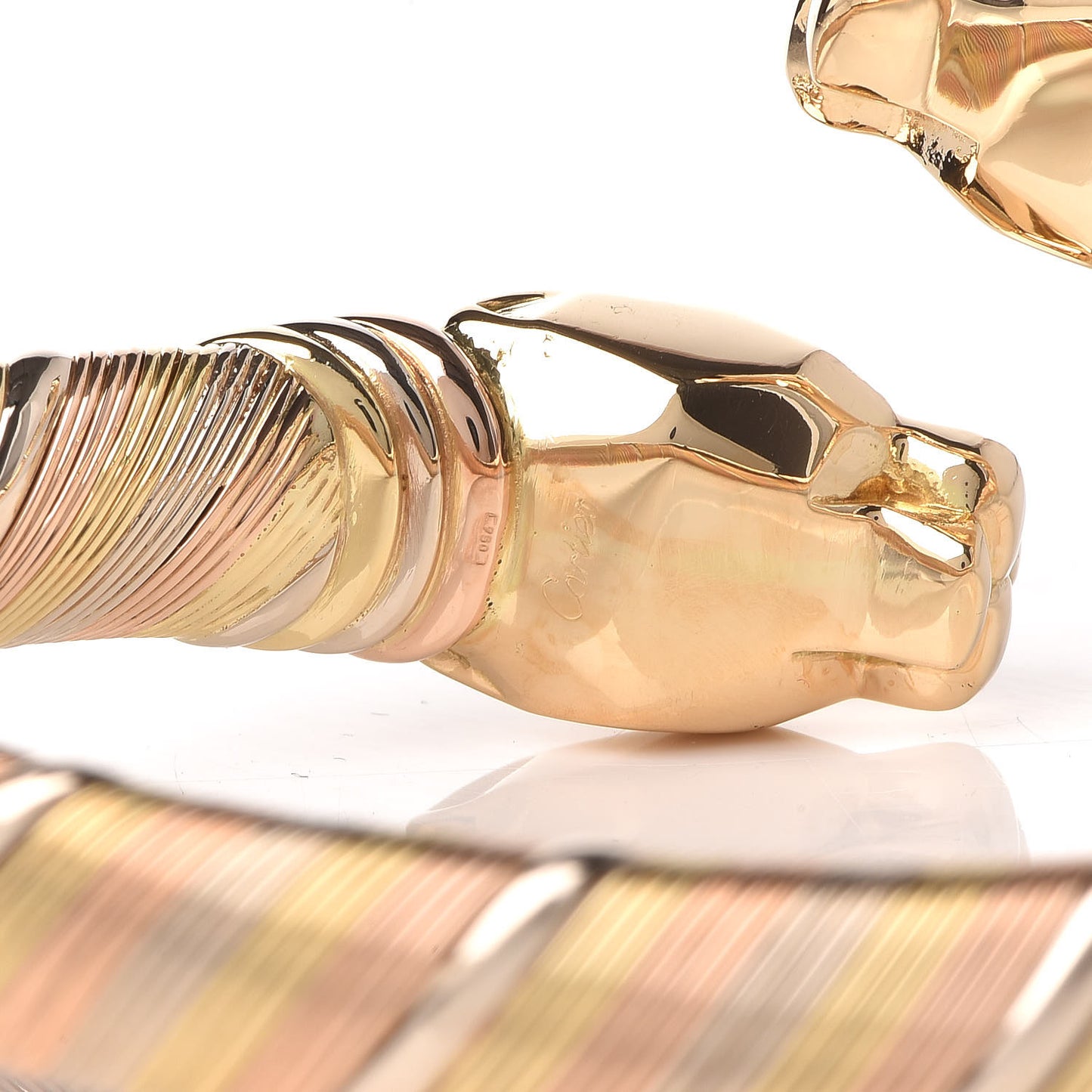 18K Pink Yellow White Gold Panthère De Open Bangle Bracelet