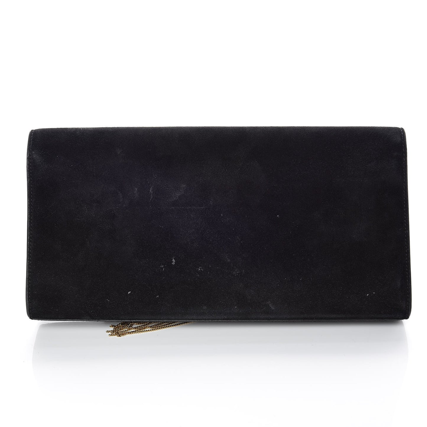 Velvet Classic Monogram Cassandre Tassel Clutch Black