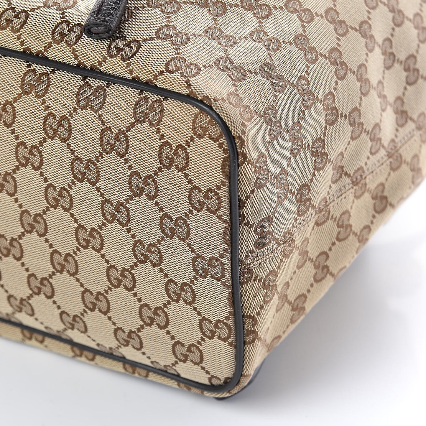 Monogram Dollar Calfskin O Drawstring Backpack Beige Ebony Testa di Moro Dark Chocolate