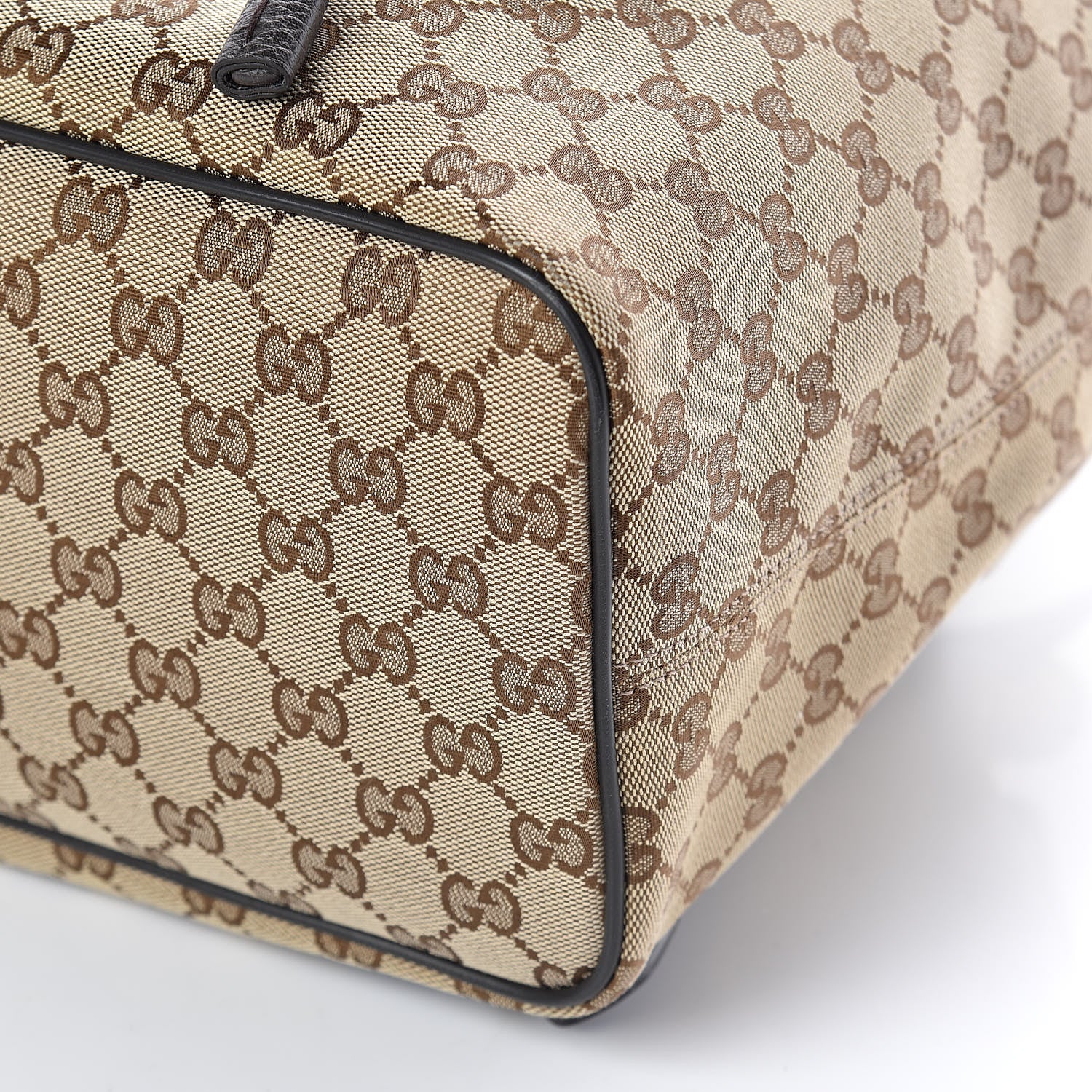Gucci Monogram Dollar Calfskin O Drawstring Backpack Beige Ebony Testa di Moro Dark Chocolate 9 of 9