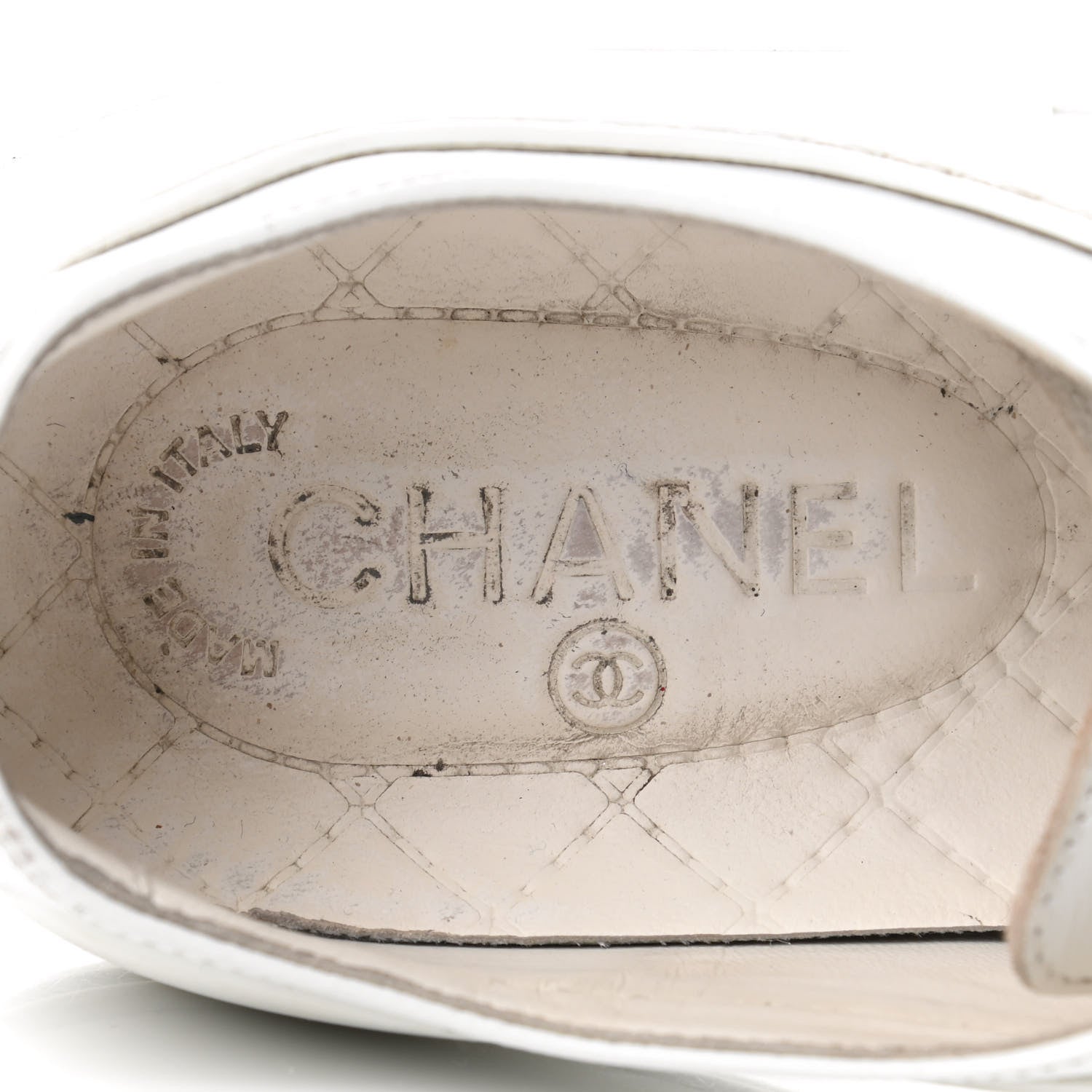 Chanel Calfskin Gum Womens CC Sneakers 39 White 6 of 6