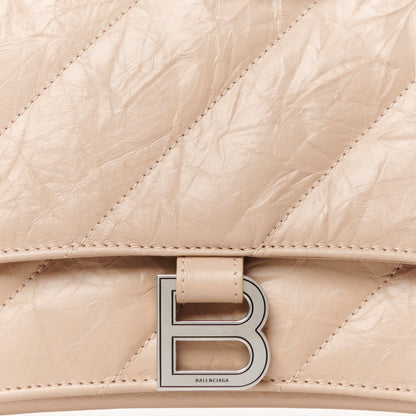Balenciaga Crushed Calfskin Quilted Medium Crush Chain Bag Nude 7 of 9