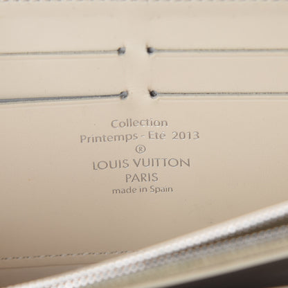 Louis Vuitton Shiny Calfskin Damier Facette Zippy Wallet Creme 6 of 20