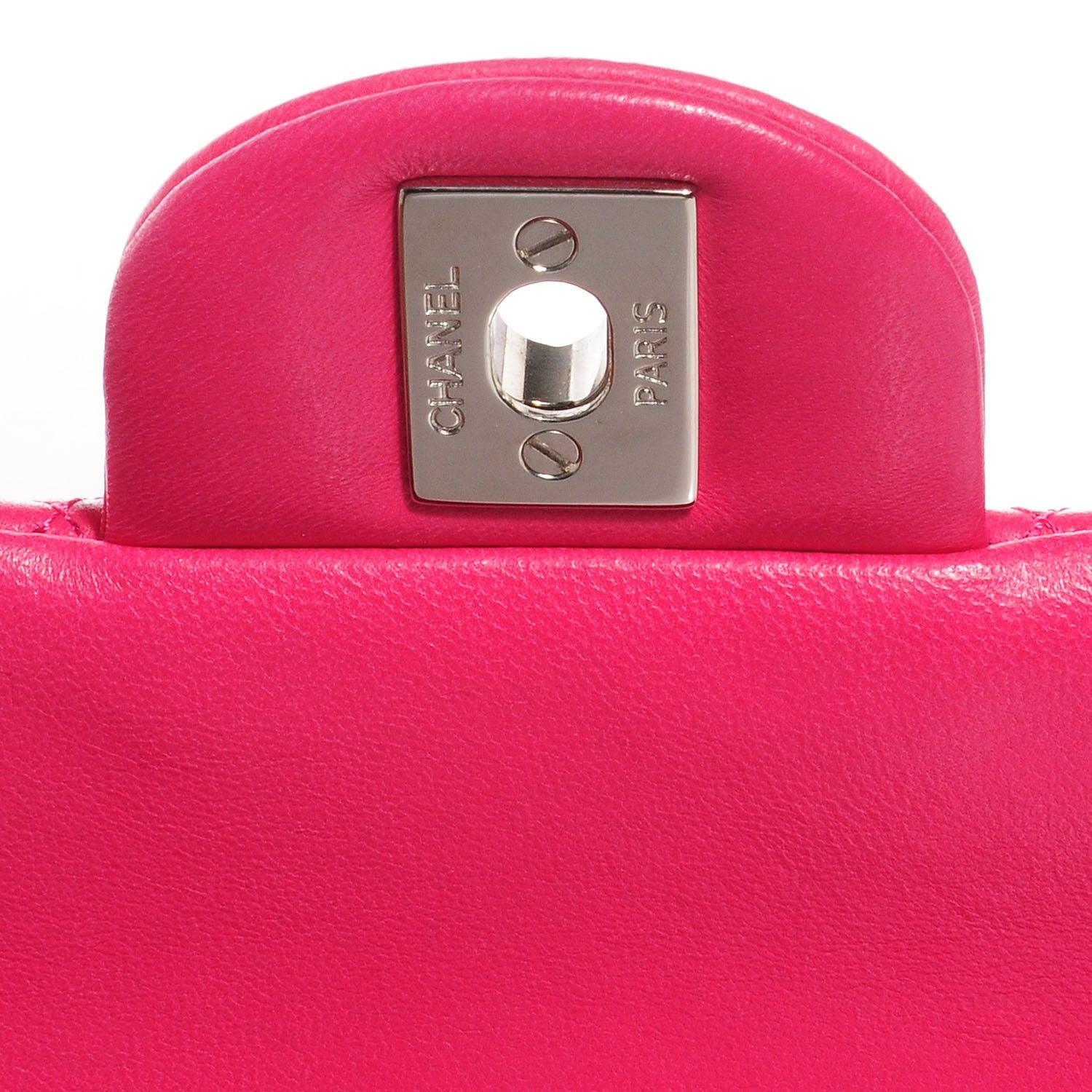 Chanel Lambskin Quilted Mini Rectangular Flap Dark Pink 6 of 9